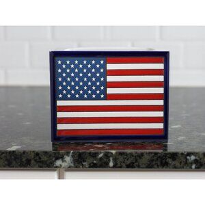 Vintage Besheer Art Tile New Hampshire American Flag Tile